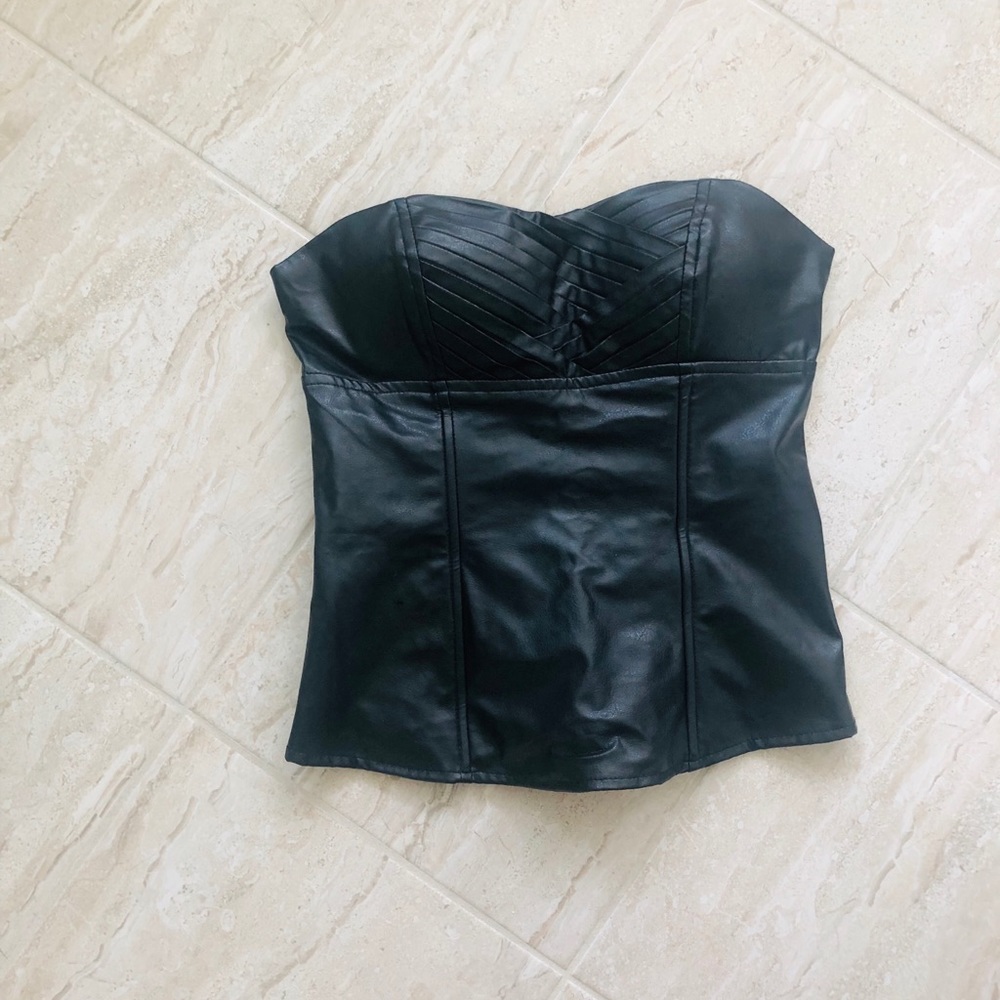 Faux Leather Corset Top